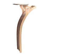 JISADER Cat Climbing Frame with 3-Tier Perch and Bed, Solid Wood Freestanding Activity Center for Indoor Cats to Use by a Window Sill, Light Brown, Slide Version (nimble feline)