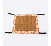 JISADER Cat Hanging Bed and Swing, Scratch-Resistant Textile with Adjustable Straps, Small for Various Sizes, Orange blossom Pattern, Summer Mat