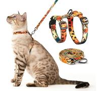 JISADER Cat Harness and Leash Set, Cross-back Polyester Harness for Cats, Adjustable Walking Gear for Kittens, Outdoor Pet Travel Essentials, 142 Characters, Tiger Orange, Orange