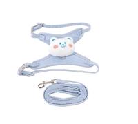 JISADER Cat Harness and Leash Set for Outdoor Walking, Polyester Vest Style Kitten Harness and Kitten Leash, Adjustable Small Cat Slip-Resistant Design, Little Bear Blue, Blue