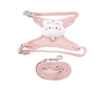 JISADER Cat Harness and Leash Set for Outdoor Walking, Polyester Vest Style Kitten Harness and Kitten Leash, Adjustable Small Cat Slip-Resistant Design, Little bunny Pink, Pink