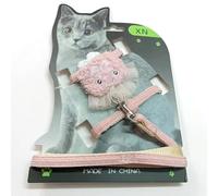 JISADER Cat Harness and Leash Set, Polyester Vest Style Cat Walking Harness with Non-Retractable Cat Walking Leash for Safe Outdoor Walking and Training, Pink, Pink