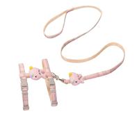 JISADER Cat Harness and Leash Set with Cartoon Applique, Comfortable Outdoor Walking Cat Training Gear, Adjustable Cat Leash, Pink, Pink