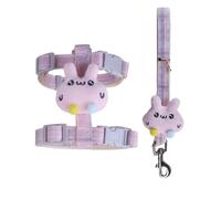 JISADER Cat Harness and Leash Set with Cartoon Design, Adjustable Soft Nylon Vest Harness for Small Cats, Outdoor Walking Gear in, Light Pink, Pink
