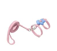 JISADER Cat Harness and Leash Set with X-style Polyester Small Dog Harness, Non-Retractable Cat Leash for Outdoor Walking, Floral Cat Harness Design, Pink, Pink