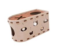 JISADER Cat House for Multiple Cats Protect Carpets and Sofas Pet Toy Grinding Claw Practical Scratch Cardboard Felt Cave Lounge Bed, Beige