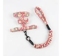 JISADER Cat Vest Harness and Leash Set, Adjustable Nylon Walking Gear for Small Pets, No Pull Outdoor Travel Essentials with Retractable, Japanese Japanese flowering cherry, Pink