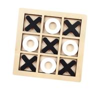 JISADER Chess Toe Wooden Board Game Classic XO Puzzle Educational Brain Teasers Family Fun Suitable for Gift Giving Home Decoration Travel Children, black and white