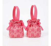 JISADER Children's Party Favor Bag With Handle Kids Party Favor Bag Reusable Small Easter Gift Sack for Young Children, Parents, School Activities, Themed Parties, Pink Joy