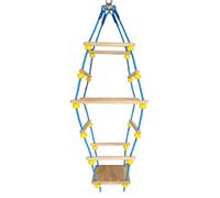 JISADER Childrens Rope Ladder, Wooden Rung Climbing Ladder for Garden Climbing Frame, Swing Set Accessory, Age 4-6, Four-corner serpent Climbing L