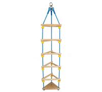 JISADER Childrens Rope Ladder, Wooden Rung Climbing Ladder for Garden Climbing Frame, Swing Set Accessory, Age 4-6, Colorful Triangular serpent Cl