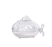 JISADER Clear Hamster Sand Bath with Removable Base, Multi-Color Hamster Bath for Conditioning, Portable for Small Animals, Underwater Vessel, Small (14.7 * 10.6 * 8cm)