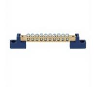 JISADER Copper Bus Bar Terminal Block 20 Power Distribution Strip, Screw Terminal Block for Wiring, Multi-Hole Connector Block for Distribution Cabinets, 6x9 Square Base, 10 Holes