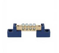 JISADER Copper Bus Bar Terminal Block 20 Power Distribution Strip, Screw Terminal Block for Wiring, Multi-Hole Connector Block for Distribution Cabinets, 6x9 Square Base, 4 Holes