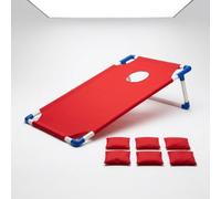 JISADER Cornhole Board Set, Lightweight Portable Toss Game, Modern Outdoor Yard Activity, Red