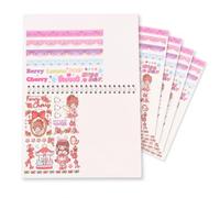 JISADER Cute Cartoon Sticker Storage Book Album, Paper and Metal Materials, Handbook Material Storage, for Organizing s, for, 00282 Double-Sided Release Paper Notebook A5 with Four Sticker Sheets