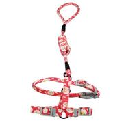 JISADER Cute Cat Harness and Leash Set, Adjustable Vest Style with Nylon Straps, Outdoor Walking Gear for Kittens, Comfortable Cat Walking Harness, Pink Floral, Pink