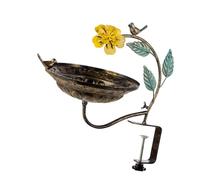 JISADER Deck Mounted Bird Birdbath Metal Decorative Stable Multipurpose Bird