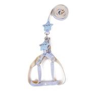 JISADER Dog Harness and Cat Leash Set with Star Charms, Non-Retractable Nylon Leash and Strap Harness for Small Dogs or Medium Cats Walking Outdoors, Light Blue 1.2m, Blue