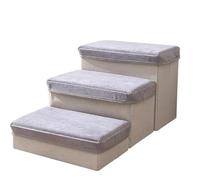 JISADER Dog Steps and Foam Dog Ramp for High Bed, Non-Slip Small Dogs in the Bedroom, Soft s for Elderly Pets, Living Room Decor, 60 * 35 * 30cm