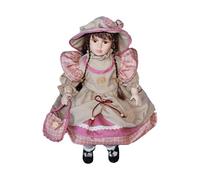 JISADER Doll in Dress,Dress up Porcelain Doll in Outfit,Glazed Makeup Face Decoration,Miniature Figure for Friend, red