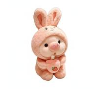 JISADER Doll Piglet Bubble Tea Stuffed Animal Toy Soft Hoodie Pig Nursery Decoration Cozy Sleeping Companion Suitable for Desk Girls Collectors Birthday Gift, 40CM, Rabbit