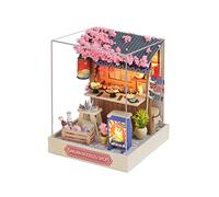 JISADER Dollhouse Miniature House Wooden Construction Kit And Model Building As A Creative Room with Realistic Furniture As A Puzzle for Collectors And, Sakuras Noodles house