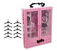 JISADER Dolls Closet with 10Pcs Hangers Birthday Gift Sturdy Portable Photo Props