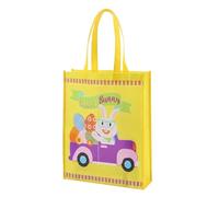 JISADER Easter Bunny Goodie Bag Non-woven Easter Gift Bag Colorful for Parents, Teachers, Egg Search, School Event, Festive Decor, Yellow