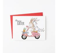 JISADER Easter Greeting Card with Envelope Happy Easter Card for Children, Friends, Holiday Greetings, Spring Season, Red