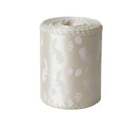 JISADER Easter Ribbon Polyester 3.8cm Wide Green Bunny Egg Designs, 5 Yards Decorative Textile Trim, Spring Holiday Wrapping, Easter Egg and Bunny Pattern, Wired Edge, 6.3cm Width; 5 Yards/roll