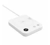 JISADER Electric Beverage Warmer with Constant Temperature Control, Smart Cup Warmer for Office Desk, 18W Heating Base with Adjustable Heat Levels, Portable Drink Warmer, White