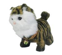JISADER Electronic Walking Cat Toy, Robotic Pet, Vivid, Realistic, with Moving Tail, And Animated, for Children, brown