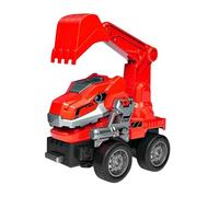 JISADER Engineering Vehicle Toy Cartoon Construction Truck Play Vehicles Transform Truck Interactive Educational Toy Suitable Girls Child, Red Excavator