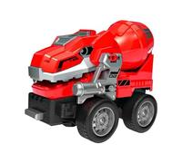 JISADER Engineering Vehicle Toy Cartoon Construction Truck Play Vehicles Transform Truck Interactive Educational Toy Suitable Girls Child, Red Mixer Truck