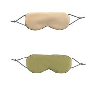 JISADER Eye for Sleeping with Total Blackout Blindfold Design, Soft Eyemask for Women and Men, Travel Plane Essentials for Napping, Unisex 2 Pack, Powdered Green Tea-Beige Brown