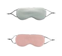 JISADER Eye for Sleeping with Total Blackout Blindfold Design, Soft Eyemask for Women and Men, Travel Plane Essentials for Napping, Unisex 2 Pack, Lotus Rhizome Pink-Light Blue Gray