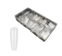 JISADER False Nails and Fake Nails for Nail Extensions, Nail Tip Set for Salon-Style Nails, DIY Manicure Kit for Manicurists, Clear (Size 1)