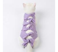 JISADER Female Cat Recovery Suit and Post Surgery Cat Clothing, Breathable Anti-Licking Suit for Dogs Cats, Female Dog Recovery Suit Post-Operative Care, S (Back Length 26cm)