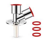 JISADER Floor Drain Connector, Drainage, Double Seal, High Resistance, Metal, Rubber, Fast Drainage, Slanted Three-Way Connector, Anti-Overflow Pipe, for 2 Washing Machines or basins