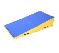JISADER Foldable And Inclined Gymnastics Mat, 80 X 60 X 30 Cm, for Dance And Obstacle Courses for Children, Blue Yellow