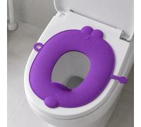 JISADER Foldable Toilet Seat Covers for Potty Training, Waterproof Travel Essentials, Violet Animal Print, Washable Hygienic Public Toilet Cover