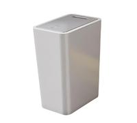 JISADER Garbage Container Bin Slim Garbage Can Rectangular Dustbin Press Type Wastebasket for Home Entryway Garage Craft Room Toilet, Gray 12L