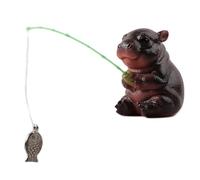 JISADER Garden Statue Cute Miniature Hippo Figurine for Backyard Planter Outside
