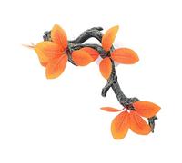 JISADER Gecko Plant Ornament Climb Tree Branch Decor Lizard Amphibian Lizard Snake Climbing Bearded Dragons Reptile Corner Branch, orange leaves