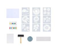 JISADER Gel Printing Plate Set with Roller - Versatile Art Supply Set with Stencils for Diary Pages, Christmas Cards And Journaling