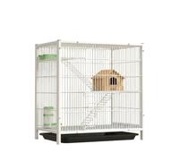 JISADER Guinea Pig Cage and Multi Cage, Metal Wire Small Animal Enclosure, Squirrel Cage Indoor with 1.5cm Bar, Square Tube secure 64x46x70cm