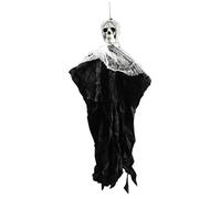 JISADER Halloween Hanging Skeleton Decoration,Creepy Zombie,Haunted House Horror Prop for Outdoor and Indoor, Handless white veil
