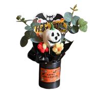 JISADER Halloween Pumpkin Head Bouquet, Pumpkin Ornament, Flower Decoration for The Table, white