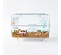 JISADER Hamster Cage for Dwarf Hamster and Pet Mice, Clear Single-Level Indoor Pet Cage, Simple Style All Seasons Habitat Hide, Simple, Modern, Minimalist